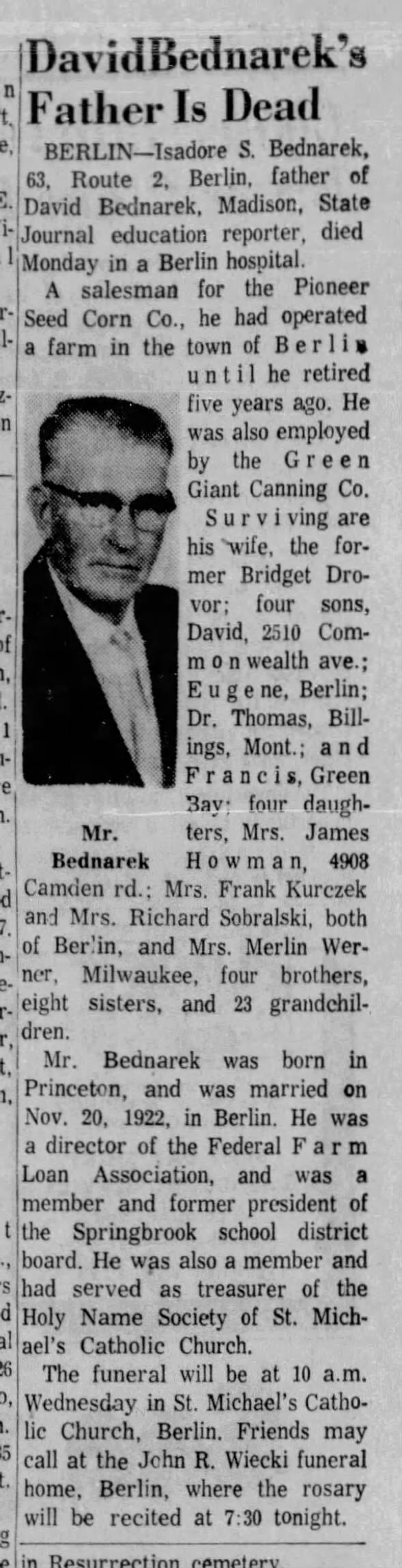 Bednarek_Isadore_obit